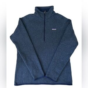 Patagonia Better Sweater Women’s Blue Long Sleeve 1/4 Zip Pullover  Size Large
